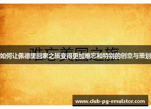 如何让佩德里回家之旅变得更加难忘和特别的创意与策划